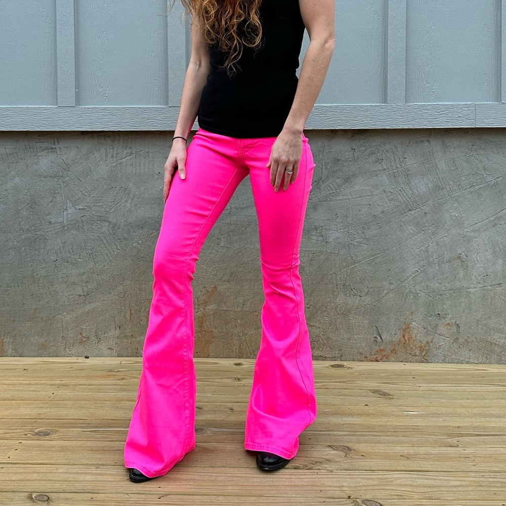 Hot Pink Bell Bottom Flares